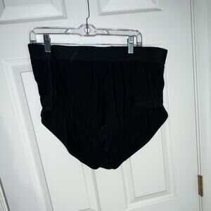 Cacique High-Waisted Swim Bottom Mesh Panels Black Plus Size 18